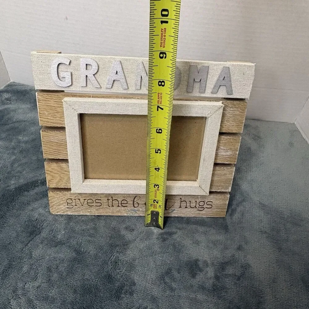 Rustic “Grandma Gives The Best Hugs” Wooden Picture Frame 4x6 Farmhouse